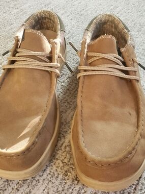 Hey Dude Men's Suede Sneaker Boat Shoe in Tan